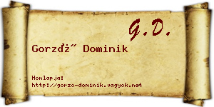 Gorzó Dominik névjegykártya